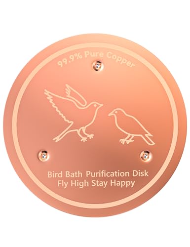 CNARIO Copper Disk for Bird Baths, Bird Baths 99.99% Pure Copper Cleaning Disk, Safe Natural Solution, 0.6mm Thick with Stable Triple-Point Support, All-Season Use