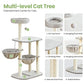 Small Cat Tree Tower with Lots of Scratching Posts - 42 Inch Medium Compact Cats Scratch House with Hammock Perch for Multi Level 2 Kitty - Indoor Corner Cat Bed Condo Climbing Gym Towers Furniture