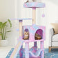 Rainbow Cute Cat Tree for Indoor Cat Tower with Scratching Post Modern Activity House Hammock Hanging Ball Condo with Board