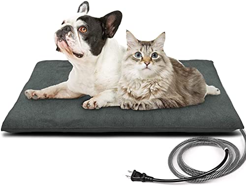 PETNF Outdoor Heated Pet Bed with Waterproof Cover,Pet Heating Pads for Dog,Soft Electric Blanket Auto Temperature Control,Heating Mat for Dog House Cabin Cot Doorway,Rescue Cats
