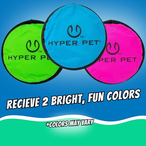 Hyper Pet Flippy Flopper 9" Flying Disc Soft Dog Toy, Floats in Water & Safe on Teeth, for All Breeds, Pack of 2 (Colors May Vary)