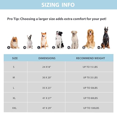 Dog Cooling Mat for Large Dogs – 35"x23" Orthopedic Memory Foam Pad for Summer, Hot Weather & Joint Relief | Washable, Non-Slip Crate Mat for Senior