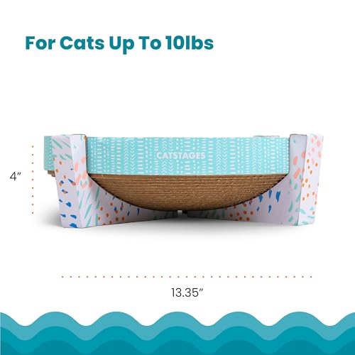 Catstages Scratch, Snuggle & Rest – 2‑in‑1 Indoor Cat Scratcher & Elevated Cat Lounger, Catnip Included