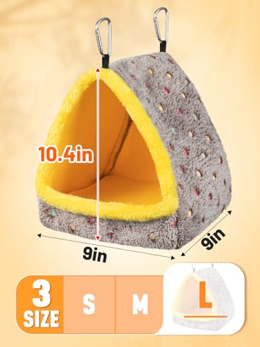 Large Winter Warm Bird Nest House, Comfortable Bird Bed for Cage with Mat, Hanging Hammock Shed Hideaway Hut Gift for Macaws African Grey  Parrots