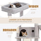 SHA CERLIN 81in Multi-Level Tall Cat Tree Tower for Indoor Kitties/Larger Cat Condo Furniture with Hammock/Cozy Pussycat Perches/Sisal Scratching Posts/Pet House/Wide Base/Grey