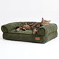 FUKUMARU Dog Couch Bed, Corduroy Cozy Cat Bed for Indoor Cats with Washable Cover, 28in Waterproof Orthopedic Dog Beds Sofa for Small Dogs and Large