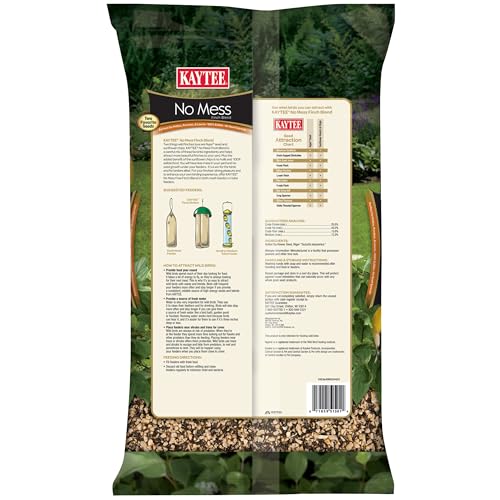 Kaytee No Mess Finch Seed and Nyjer Blend, Attracts Goldfinches, Chickadees, Junos, Finches and Other Wild Birds, 8 Pounds