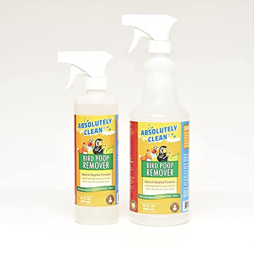 Absolutely Clean Amazing Bird Poop Cleaner Spray - Just Spray/Wipe - Safely & Easily Removes Bird Messes - Use Indoor/Outdoor - Made in The USA