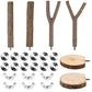 6 PCS Bird Perch Set, Natural Birch Wood Straight & Forked Perches with Platforms for Parakeets, Cockatiels, Conures, Lovebirds - Cage Accessories for Climbing & Exercise