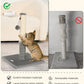 Happi N Pets Cat Scratching Post, Cat Scratcher for Indoor Cats, Sisal Scratching Post & Carpet Post in One, Stable Kitten Scratching Post with Replaceable Toy, Extra Free Toy, Light Gray