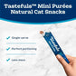 Blue Buffalo Tastefuls Mini Purées Natural Cat Treats, Chicken, Tuna, Salmon Variety Pack, 0.5 oz. Single Servings, 24-Count