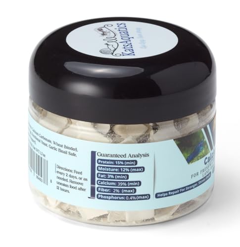 Calcium + Protein, for Strong Shells, Healthy Molts, 100% Natural, Does Not Dissolve in Water, Fast Sinking for Aquatic Shrimp, Snails, Plecos and More! Biologist Made in USA