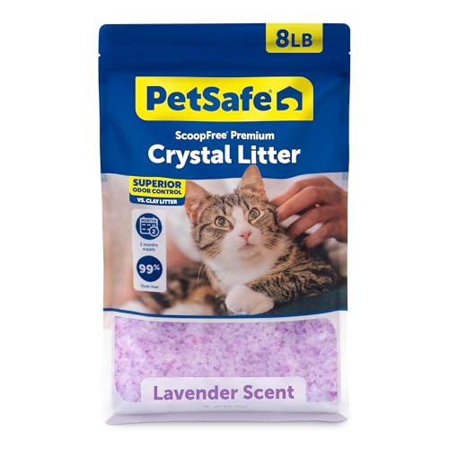 PetSafe ScoopFree Odor Control Crystal Cat Litter, Lavender Scent, 8 Lb Bag