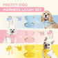 Small Dog Collar Harness and Leash Set, Dog Harness no Pull with Bowtie, Breathable Cotton Adjustable Pet Puppy Harness, Easy Walk Dog Harness