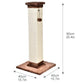 Basics Sturdy Cat Scratching Post for Indoor Cats & Kittens, Classic Single Post with Sisal Rope, Jute Fiber, Wood Base, Large (35.4"H), Brown