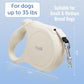 TUG Quest Retractable Dog Leash | 360° Tangle-Free Retraction | 16 ft Strong Nylon Tape (Small, Cream)