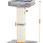 Karolpar 32" Cat Scratching Post for Indoor Cats, Sisal Cat Scratcher with Plush Perch, Large Scratch Post with Bed, Removable Cover, Sisal Fabric,Light Grey