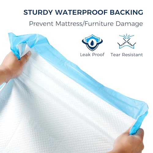 Super Absorbent Disposable Underpads - XXL (30" x 36") Leakproof Bed Pads | Quick-Dry, Ultra Thick for Heavy Incontinence | Chux Pads for Adults, Seniors, Kids, Baby & Pets - 50 Pack