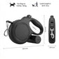 26ft Retractable Dog Leash for Large Dogs up to 110 lbs, with Waste Bag Dispenser, 8m Durable Strong Nylon Tape, 360° Tangle-Free, One-Handed