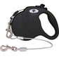 16ft Retractable Dog Leash for Large Breed Dogs up to 110 lbs with a Detachable Chew Proof Extender Wire Ropes (Black L)