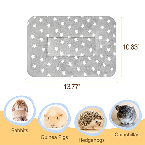 3PCS Guinea Pig Bed Soft Rabbit Bedding Cage Liner Warm Bunny Mats Pee Pads Fleece Blanket Plush Hamster Sleep Beds Ferret Squirrel Hedgehog Rat