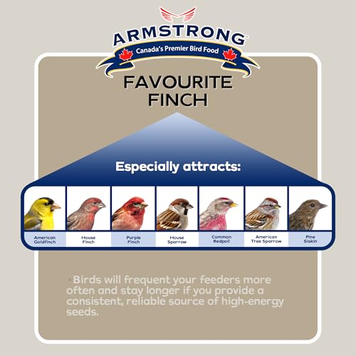 Armstrong Wild Bird Food Favourite Finch Bird Seed Blend, 15.4 Pounds - with White Millet, Canola, Nyjer and Sunflower Kernel Chips for American Goldfinches, House Finches & Songbirds