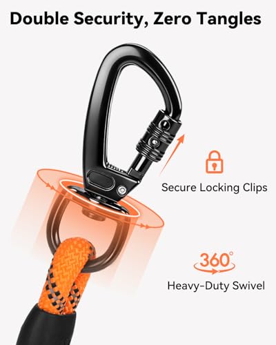 Joytale Long Leash for Dog with Removable Padded Handle, Heavy Duty Lead for Large Medium Dogs,15FT/30FT/50FT/65FT Reflective Training Leash for
