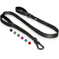 TwoEar 6FT 1IN Strong Black Dog Leash with 2 Padded Handles, Traffic Handle Extra Control, Comfortable Soft Dual Handle, Auto Lock Hook, Reflective