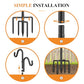 76" Double Hooks Heavy Duty Adjustable Bird Feeder Pole with Sturdy 5-Prong Base, Height Adjustable Shepherds Hook for Hanging Feeders, Plants, Solar Lanterns & Wind Chimes (2026 Upgrade)