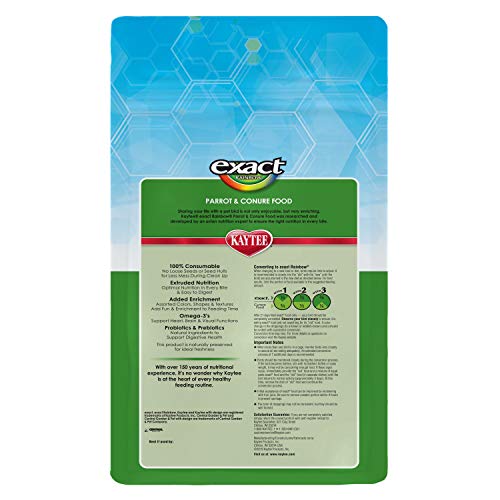 Kaytee Exact Rainbow Pet Parrot & Conure Food, 4 Pound