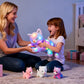 Hopearl LED Plush Cat Lighting Up Stuffed Mommy Cat with 3 Baby Kittens in her Tummy Stuffed Animal Playset Night Lights Glow in The Dark for Mom