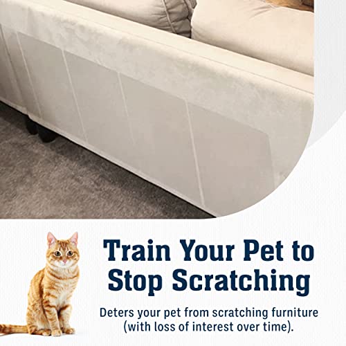 10 Pack XL Anti Cat Scratch Furniture Protector - Couch Protector from Cat Claws w/Twist Pins - Heavy Duty, Strong, Clear, Easy-to-Apply Scratching Deterrent and Shield for Sofa