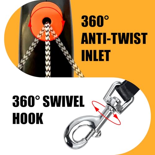 Retractable Dog Leash Automatic Telescopic Tractor Dog Tape, 30 FT Dog Walking Leash for Medium Large Dogs up to 77 lbs with Non-Slip Handle,Night