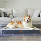 Sunheir Washable Large Dog Bed Covers Soft Plush Replacement, Waterproof Dog Bed Liner, Pet Bed Cover with Zipper 35x22x3 Inches, Grey, Cover Only