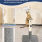 Happi N Pets Cat Scratching Post, Cat Scratcher for Indoor Cats, Sisal Scratching Post & Carpet Post in One, Stable Kitten Scratching Post with Replaceable Toy, Extra Free Toy, Light Gray