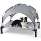 Heeyoo Elevated Dog Bed with Removable Canopy, Portable Dog Cot with Sun Protection Shade Tent, Raised Pet Cooling Cot Bed for Dogs, 42in