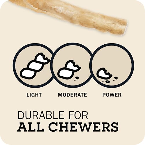 Redbarn Pet Products All-Natural Large 12" Beef Collagen Sticks for Dogs - Long Lasting Low-Odor Alternative to Traditional Rawhide & Bully Sticks