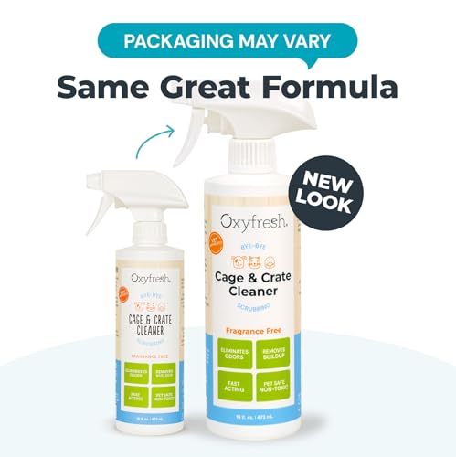 Oxyfresh Premium Crate & Cage Cleaner – Professional Dog Crate & Small Animal & Bird Cage Odor Eliminator – Quickly Cleans, Removes Poop & Deodorizes Pet Odors – Safe & Bleach Free