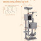 Feandrea Cat Tree, 59.5-Inch Tall Cat Tower, Plush Multi-Level Condo with 5 Scratching Posts, 2 Perches, 2 Caves, Hammock, 2 Pompoms, Light Gray UPCT192W01