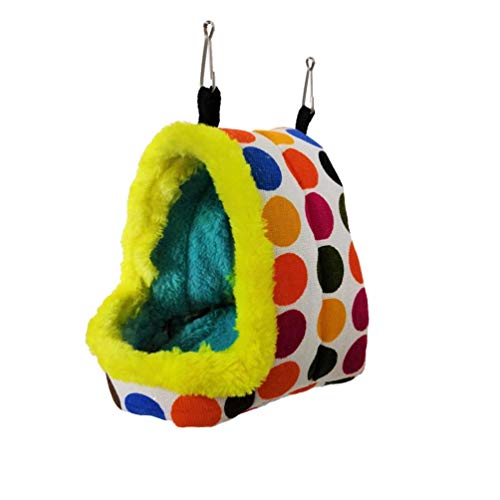 Litewoo Bird Hanging Hammock Winter Warm Parrot Nest House Bed Plush Snuggle Pet Cave Hammock Toy for Conure Lovebird Budgie Parakeet Cockatiel Cage Accessory (Medium)