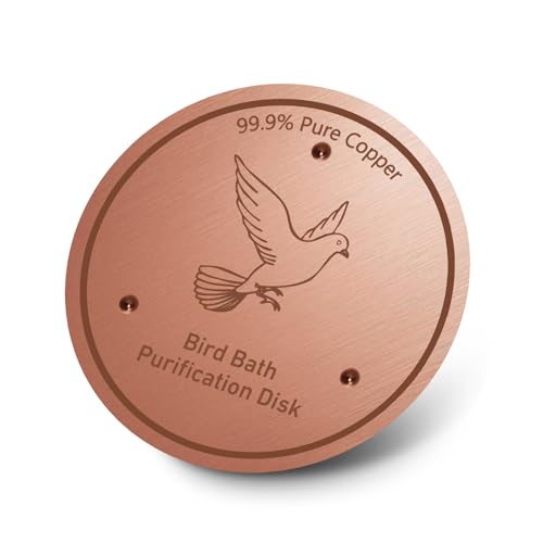 Bird Bath Copper Disk, 0.6mm Reinforced 99.99% Pure Copper Cleaning Disk with Triple-Point Support for Physical Safe Clean Water All-Season, Universal Fit for Outdoor Birdbaths, Bowl
