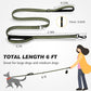 WINGOIN Dog Leash for Large Medium Dogs, Heavy Duty Dog Leashes with Double Handle, Poop Bag Holder, Metal Clip, Car Seat Belt Buckle, Reflective