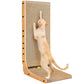 EHEYCIGA Cardboard Cat Scratcher for Indoor Cats, 32 Inch L Shaped Vertical Cat Scratching Board with Ball Cat Toy, Extra Large Cat Scratcher Pad, Brown