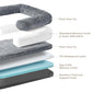 EHEYCIGA Foldable Human Dog Bed, 72"x44"x11" Orthopedic Memory Foam Human Sized Dog Bed, Waterproof Pet Bed for People, Faux Fur Pet Couch for Adult with Non-Slip Bottom, Grey