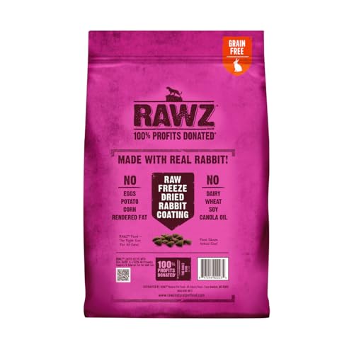 Rawz Real Rabbit Dry Food for Cats with Freeze Dried Coating (7.8 Pound) Made in USA