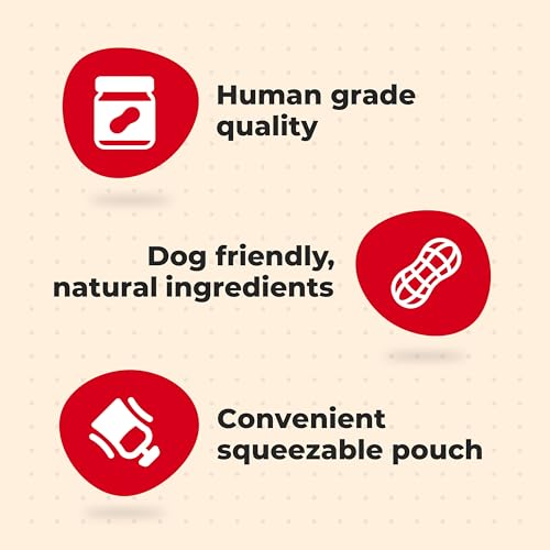 Milk-Bone Natural Peanut Butter Spread with Jif, Lickable Dog Treats in a Squeezable Pouch, 5 Oz. (Pack of 4)