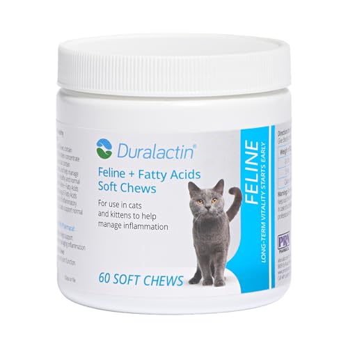 PRN Pharmacal Duralactin Feline & Fatty Acid Soft Chews - Joint Health Supplement for Cats & Kittens - Helps Support Inflammation - Omega 3 Fatty