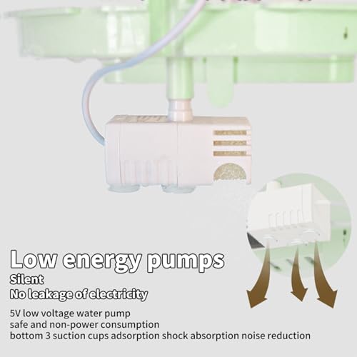 Automatic Bird Baths for Cage – Indoor Parakeet Bath with Pump, Bird Shower with 2 Modes Running Water, Bird Cage Accessory for Pet Birds Conure Budgies Cockatiels Lovebird(Green)