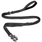 Raipult Tactical Dog Leash Heavy Duty, 4-6FT Shock Absorbing Bungee Leash with Quick Release Clip& 2 Handles, No Pull Waking Lead with Car Seatbelt