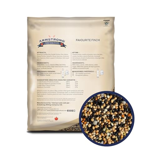 Armstrong Wild Bird Food Favourite Finch Bird Seed Blend, 15.4 Pounds - with White Millet, Canola, Nyjer and Sunflower Kernel Chips for American Goldfinches, House Finches & Songbirds